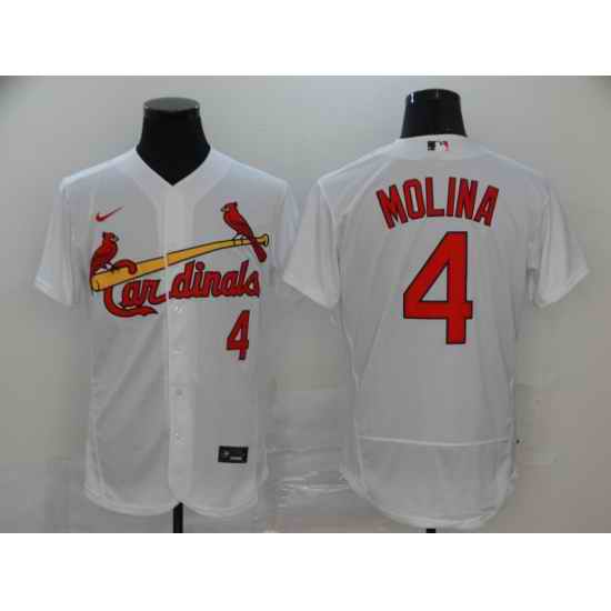 Cardinals 4 Yadier Molina White 2020 Nike Flexbase Jersey